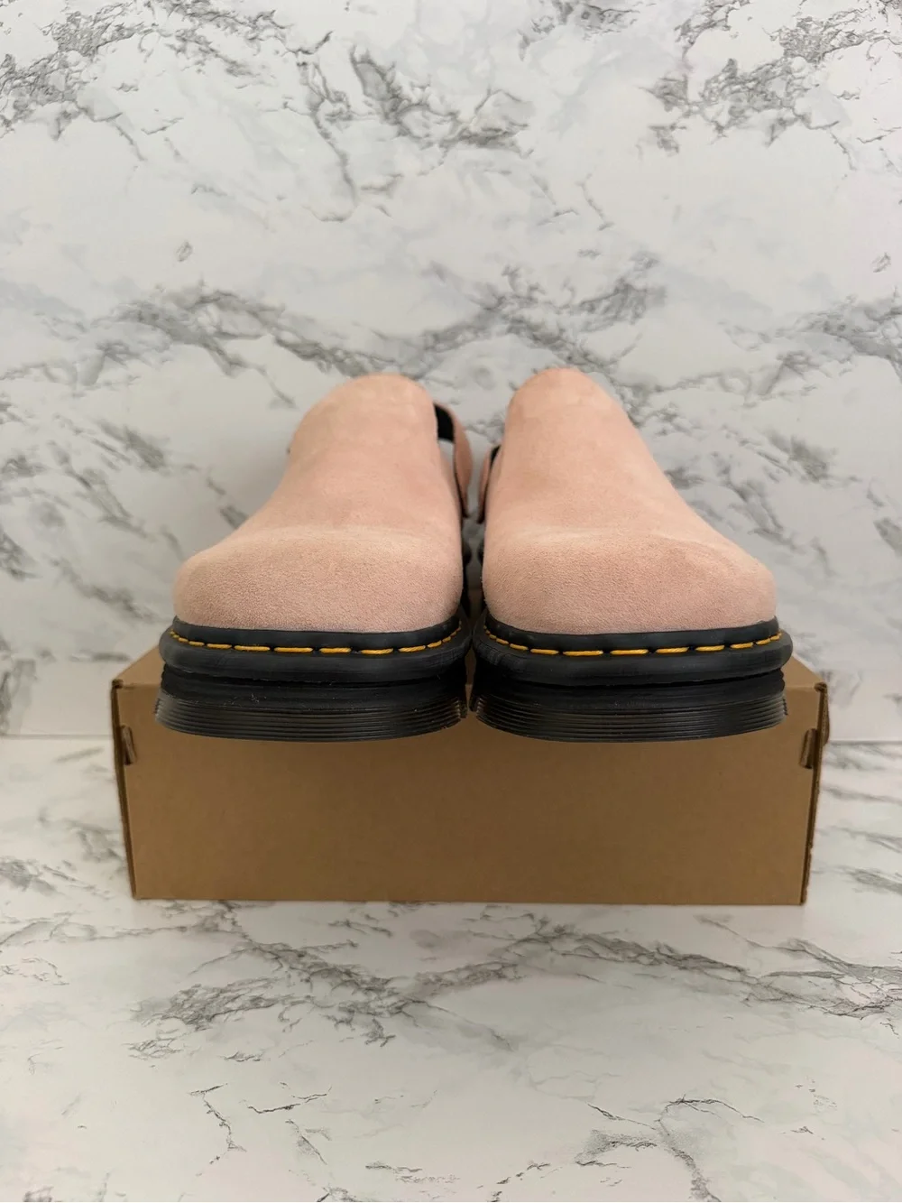 Dr. Martens Zebzag Suede Powder Pink Slingback Mules Slip On Shoes Men Size 14